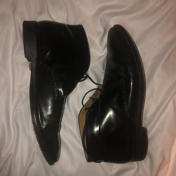 Cole Haan Grand Chukka Boots Black Leather Lace up Brogue Ankle Size 11.5 - Picture 6 of 12